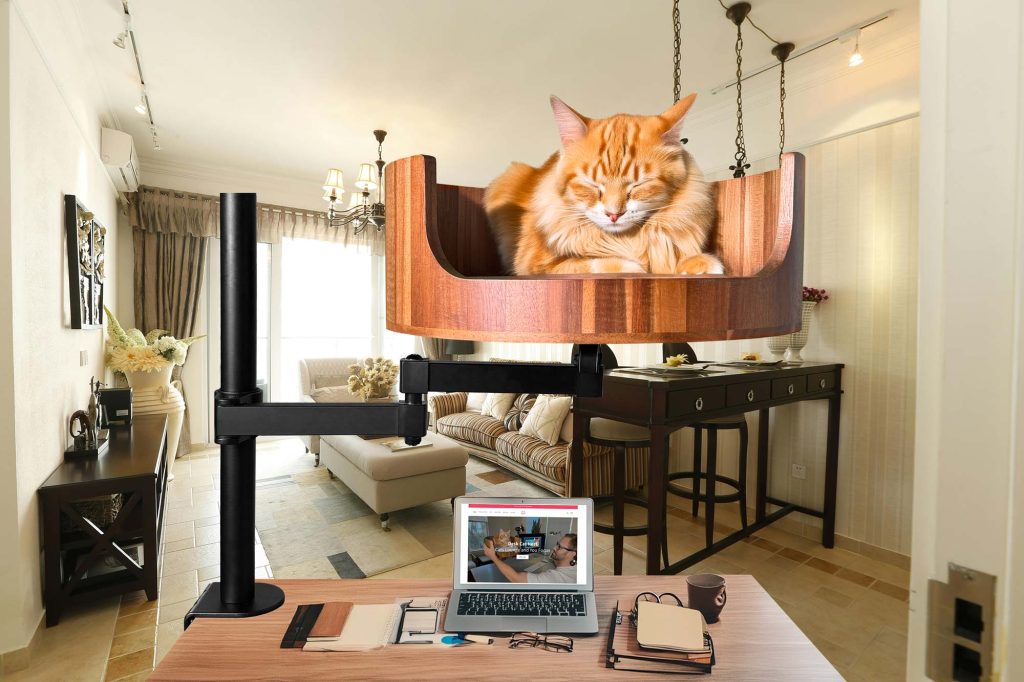 cat desk bed attachment