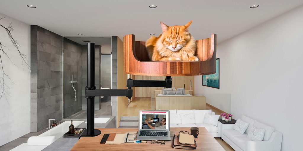 desk cat nest